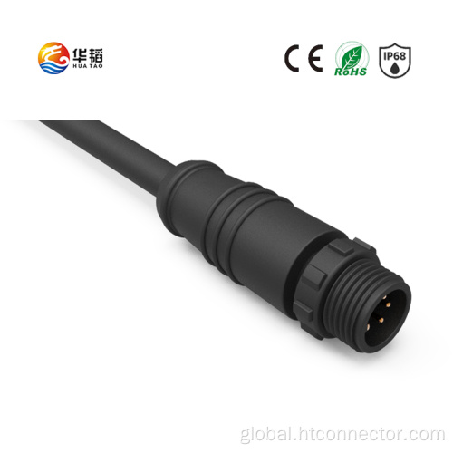 M12 8-Core Male Head Waterproof Connector M12P Waterproof connector with nylon rubber nut Supplier